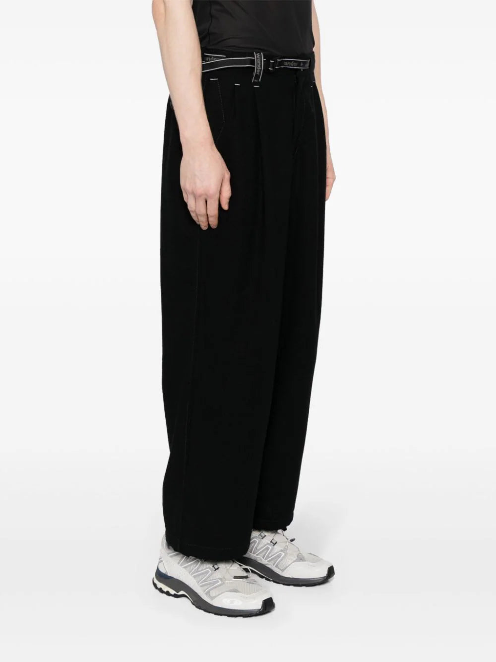 Belted Wool-Blend Trousers