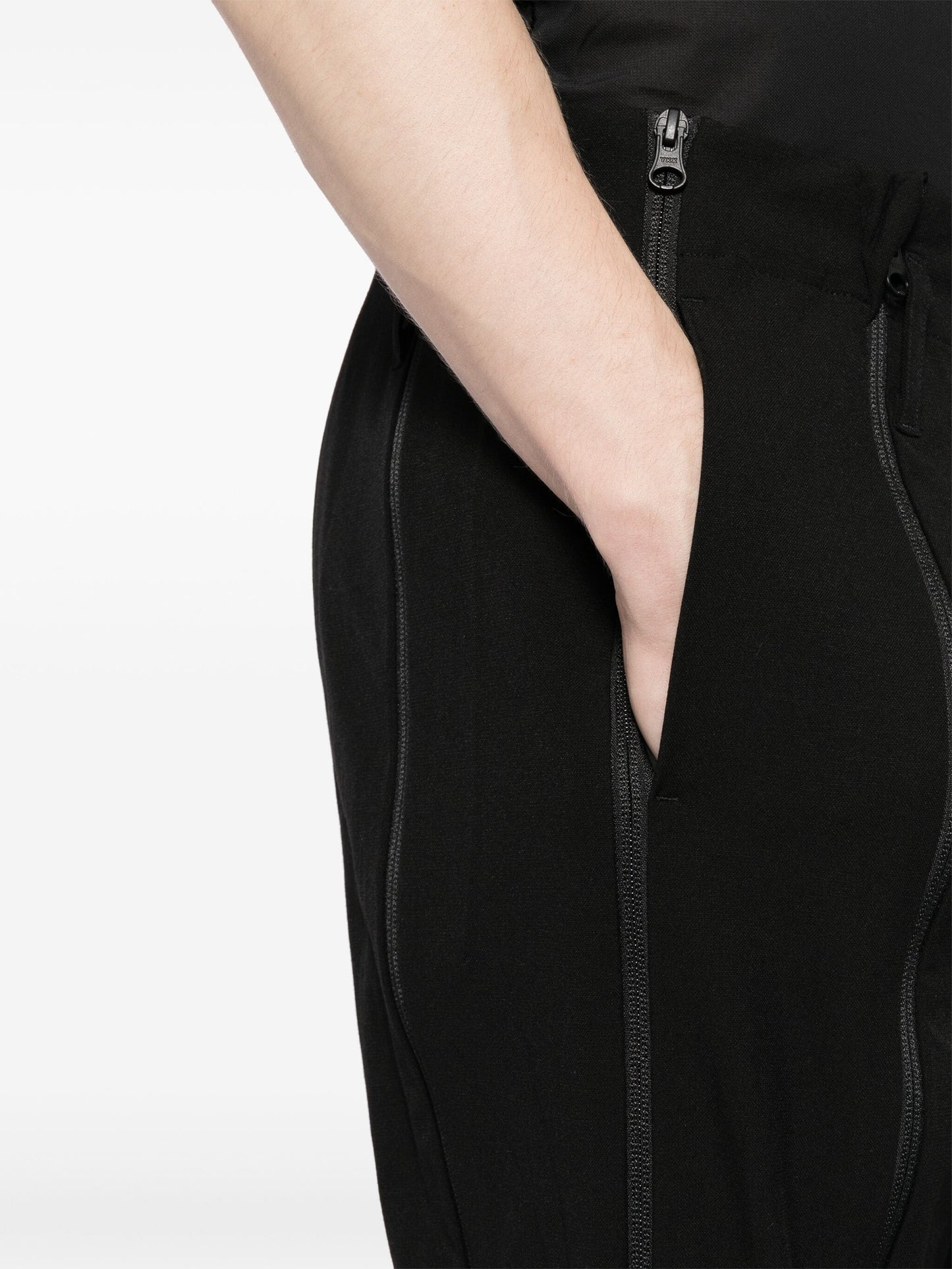 Zip-Up Cotton-Blend Trousers