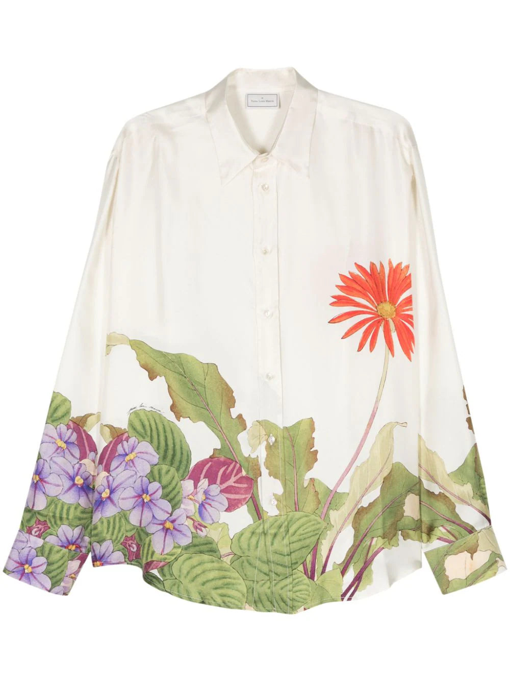 Floral-Print Silk Shirt