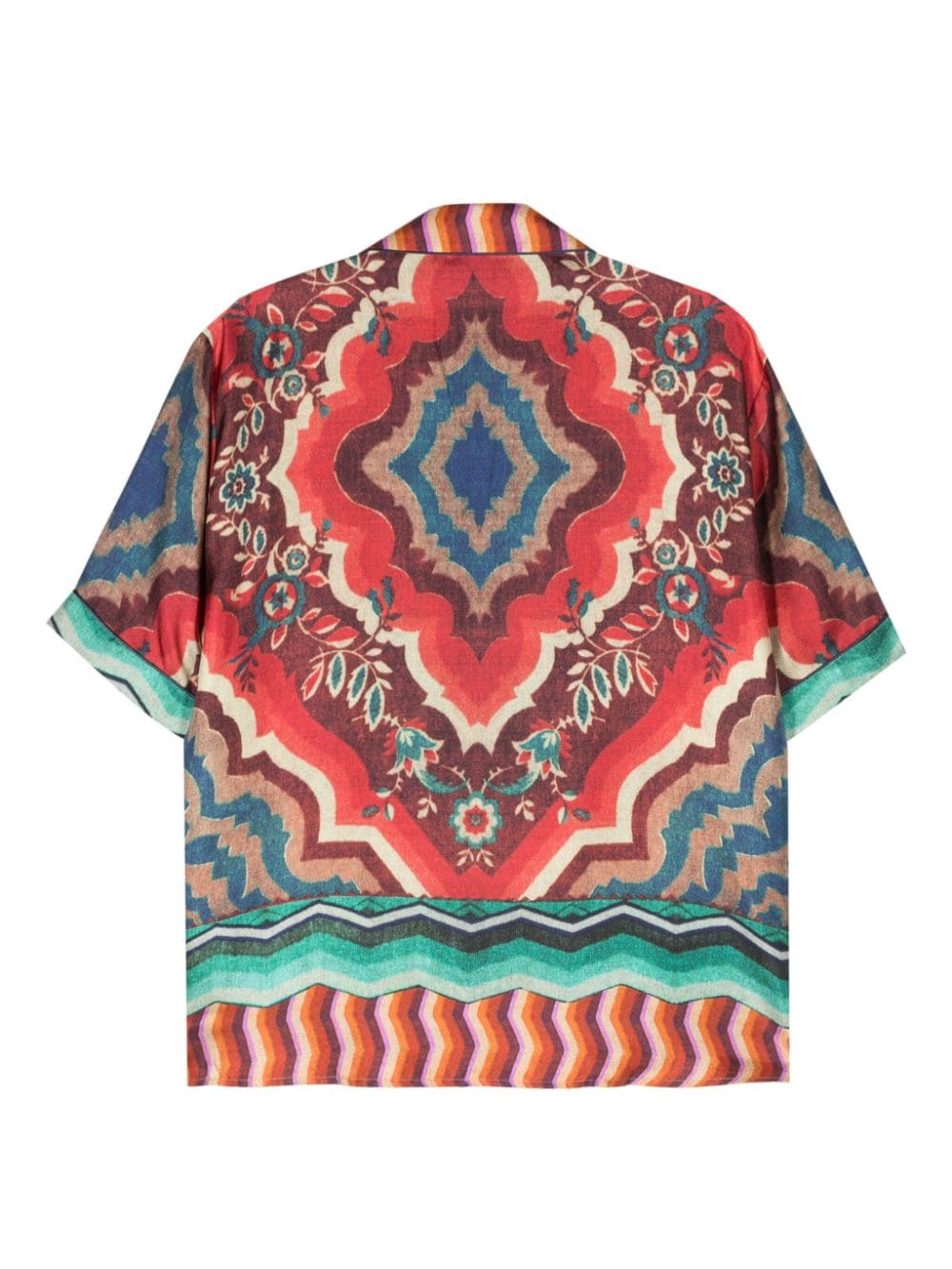 Graphic-Print Silk Shirt