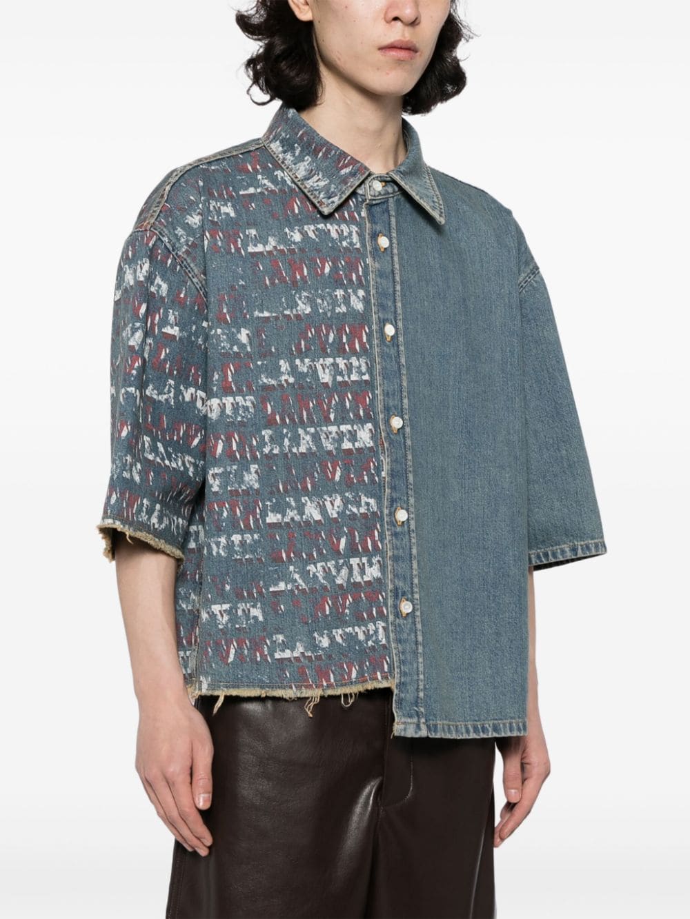 X Future Asymmetric Denim Shirt