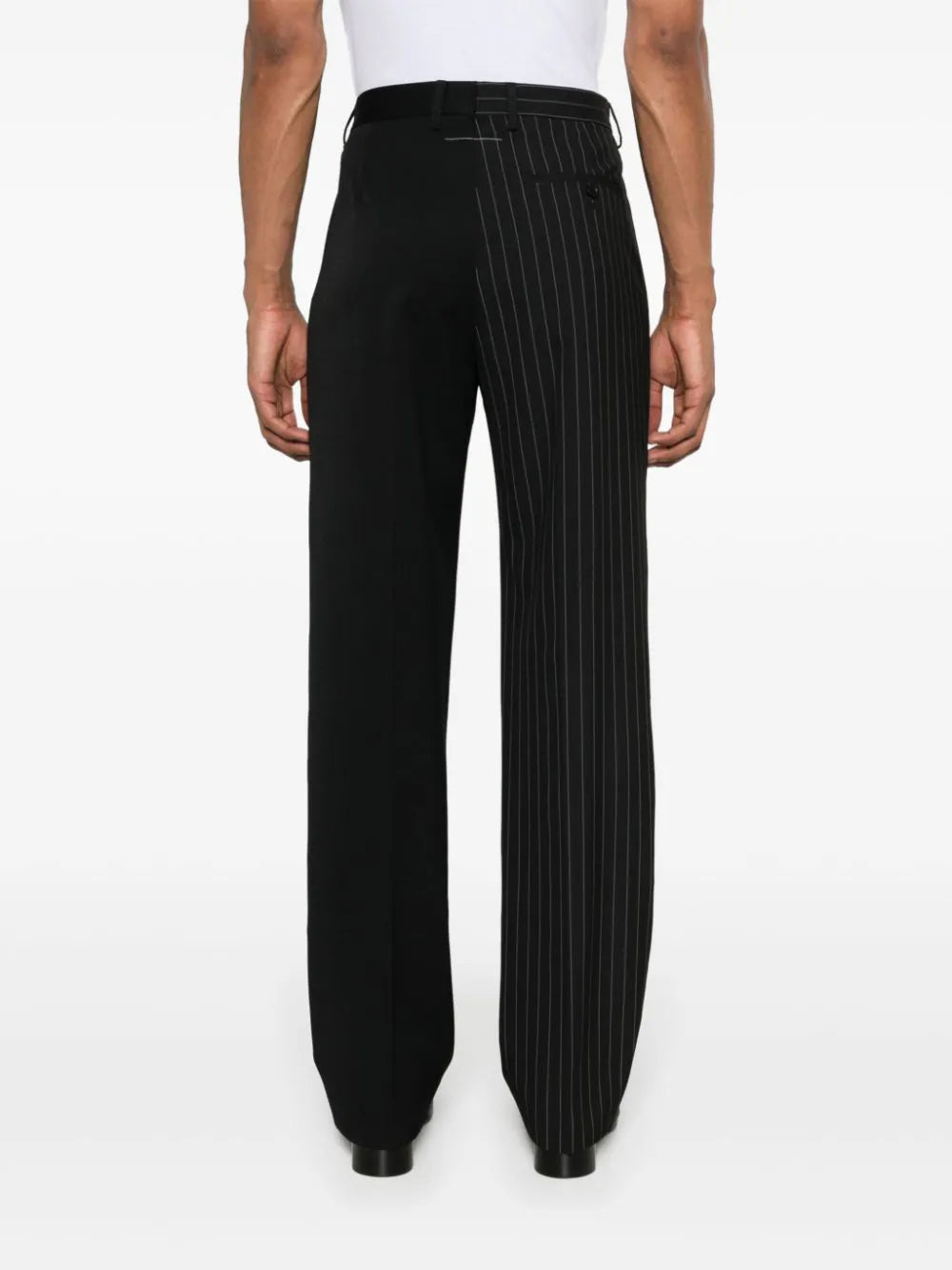 Pinstripe Straight-Leg Trousers