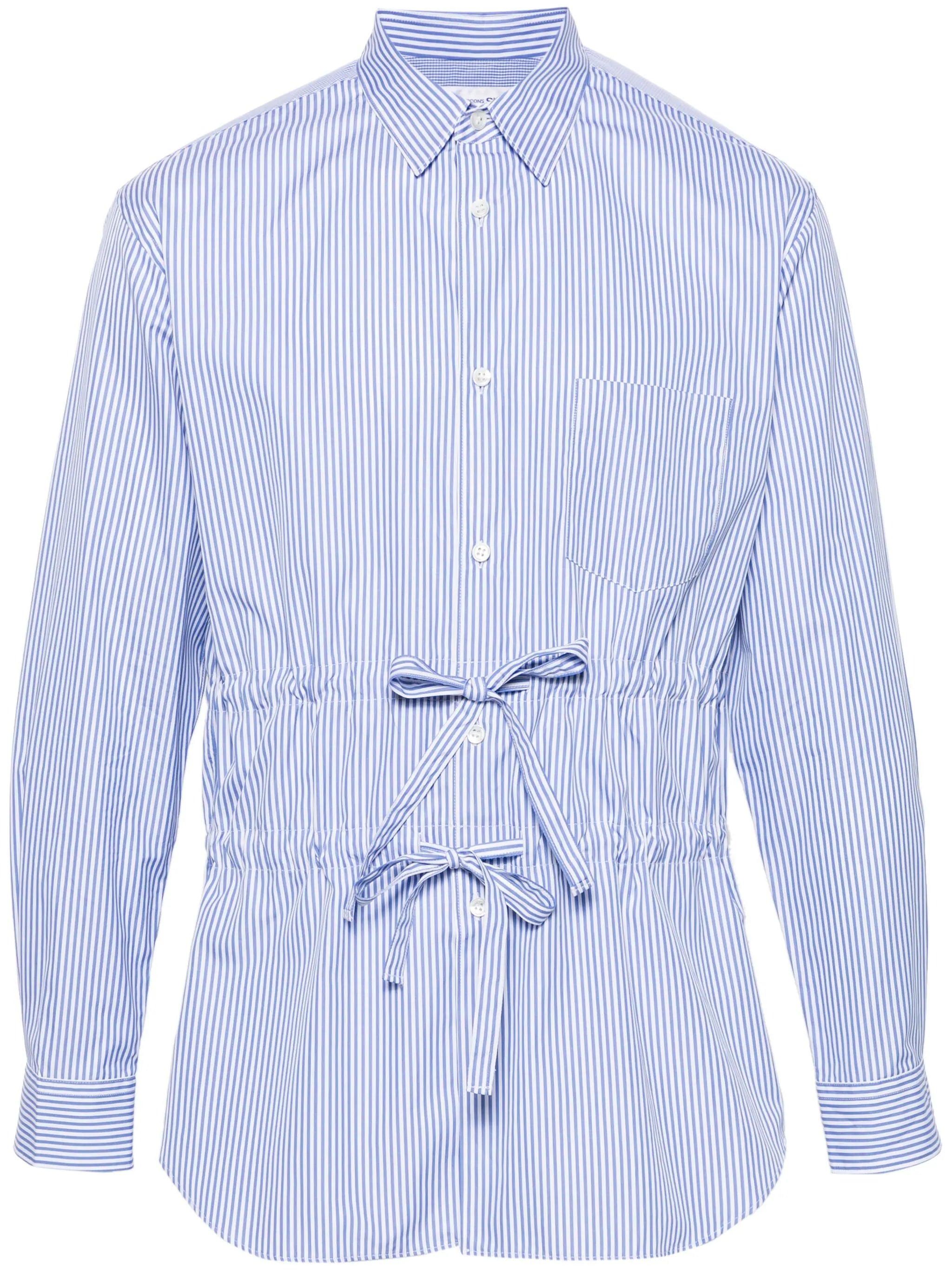 Drawstring-Waist Striped Shirt