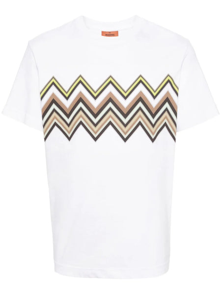 Zigzag-Print Cotton T-Shirt