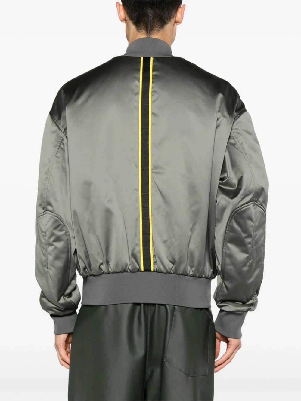 Tape-Detail Zip-Up Bomber Jacket