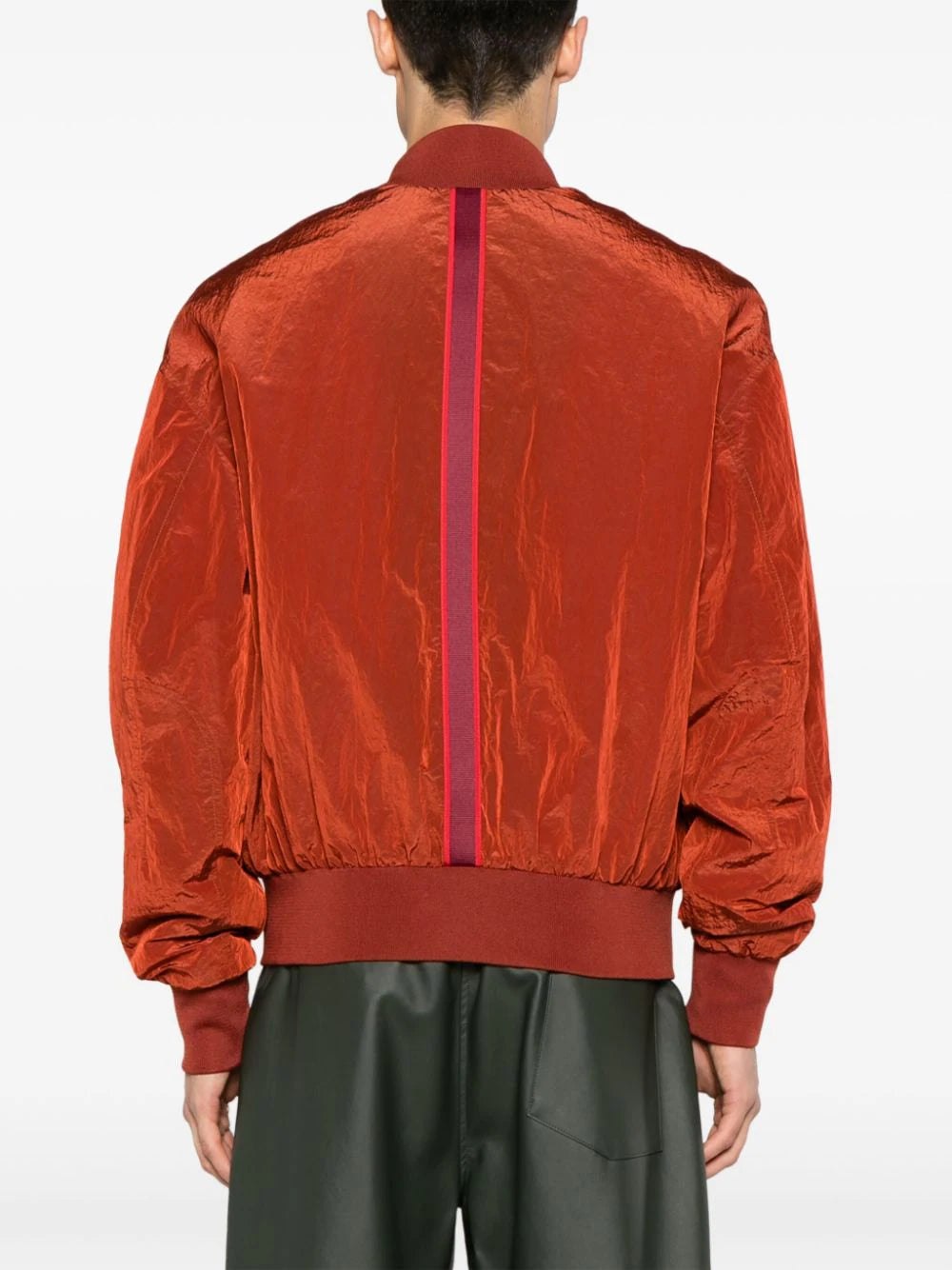 Reflective-Effect Zip-Up Bomber Jacket