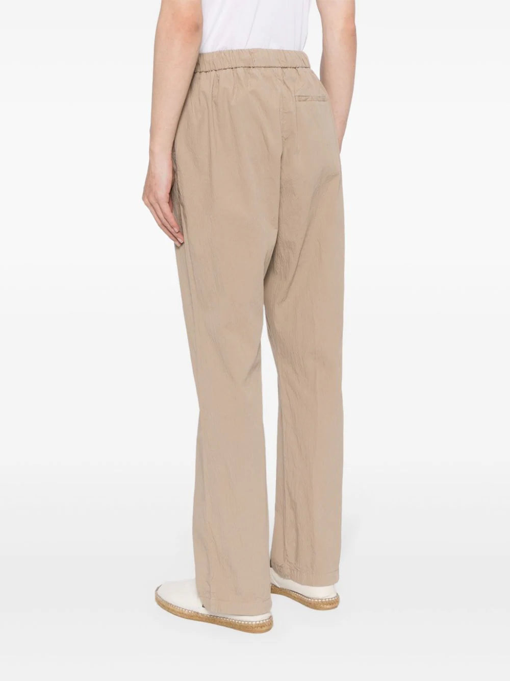 Crinkled-Finish Straight-Leg Trousers