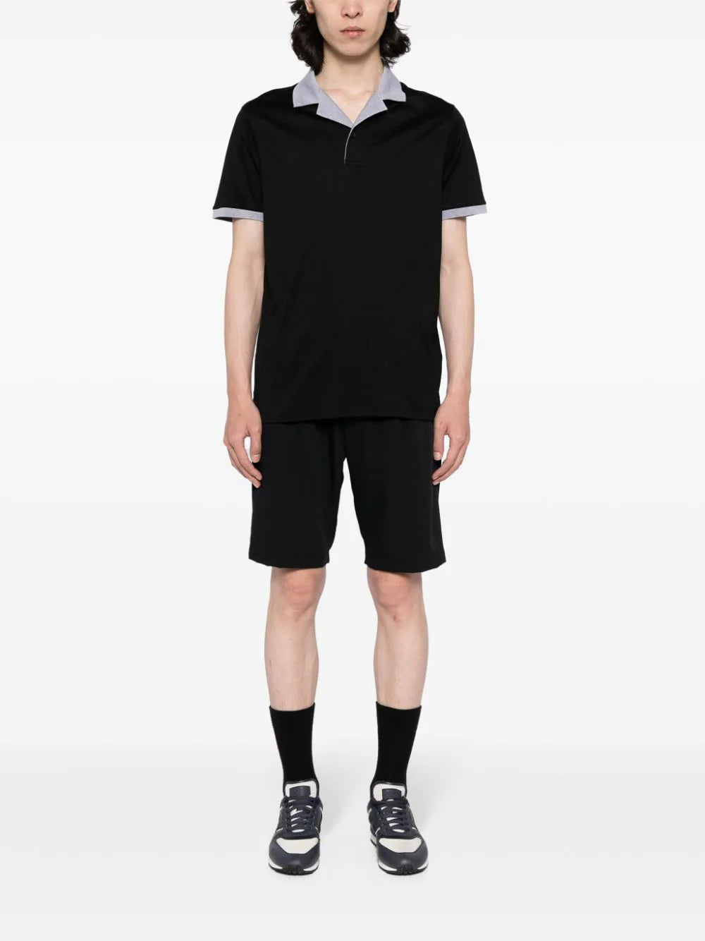 Contrast-Trim Cotton Polo Shirt