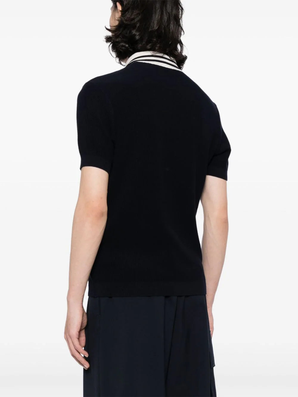 Fine-Ribbed Cotton Polo Shirt