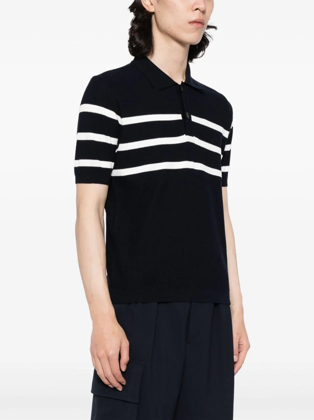 Striped Cotton Polo Shirt