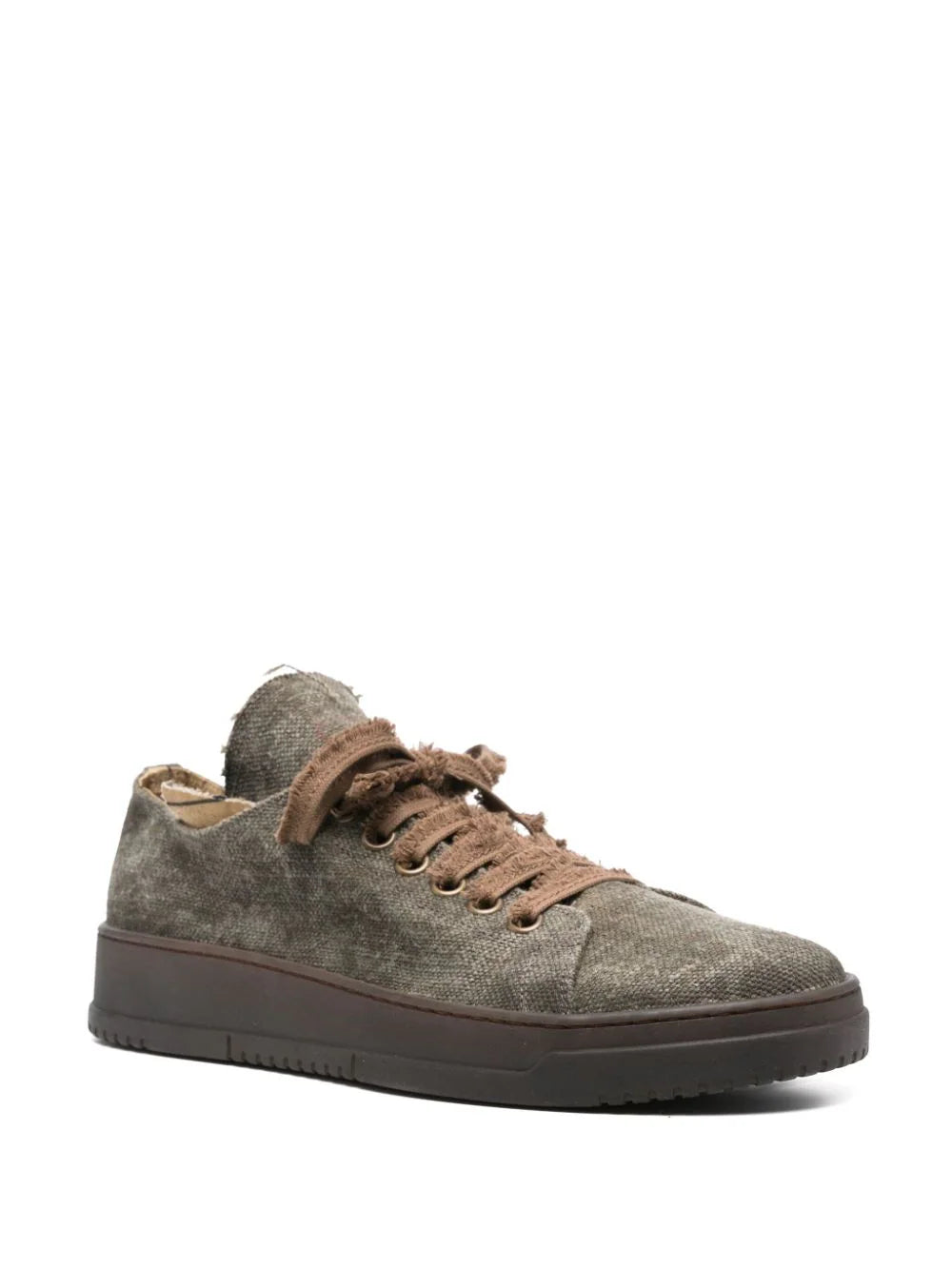 Distressed Round-Toe Sneakers