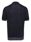 Spread-Collar Ribbed Polo Shirt