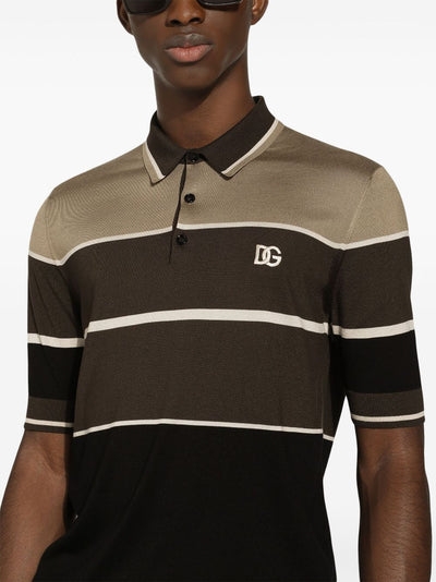 Striped Silk Polo Shirt