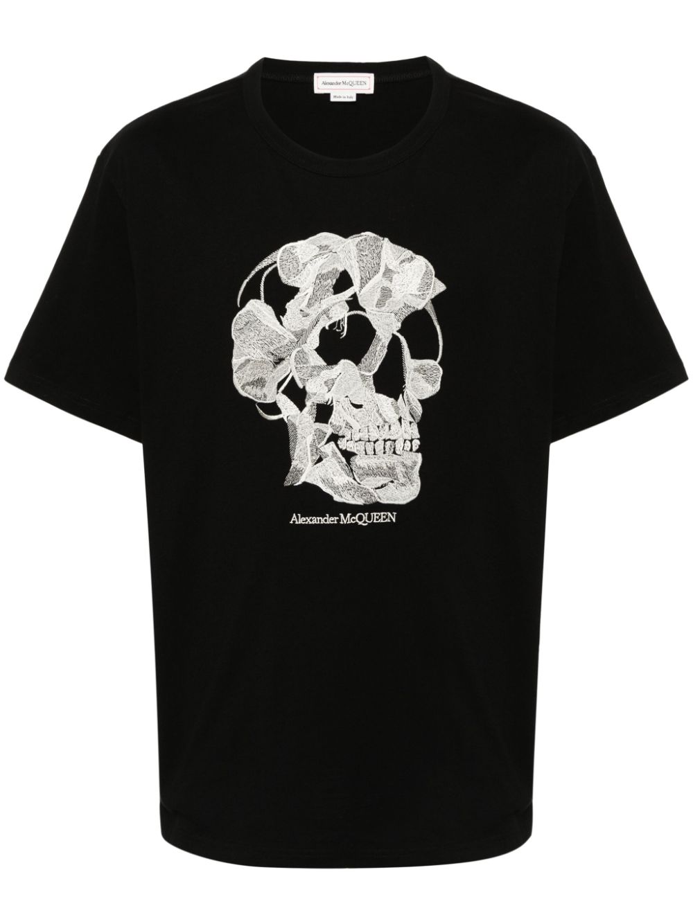 Skull-Embroidered Cotton T-Shirt