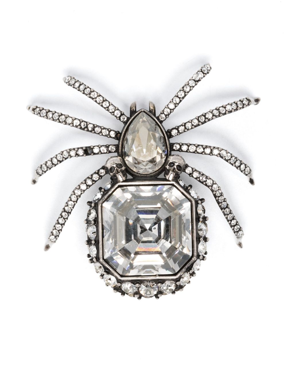 Crystal-Embellished Spider Brooch