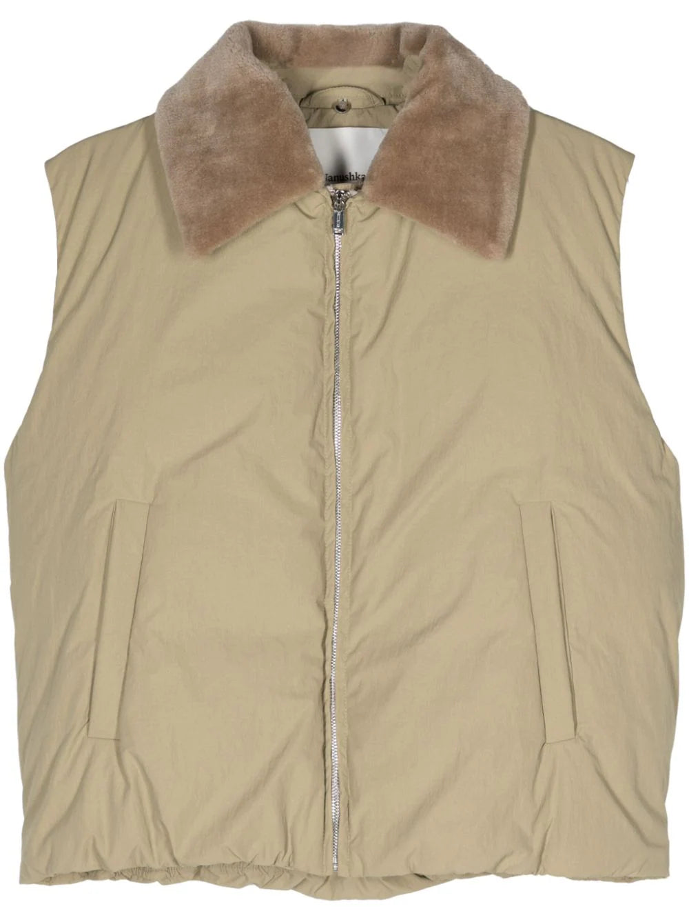 Fleece-Collar Padded Gilet