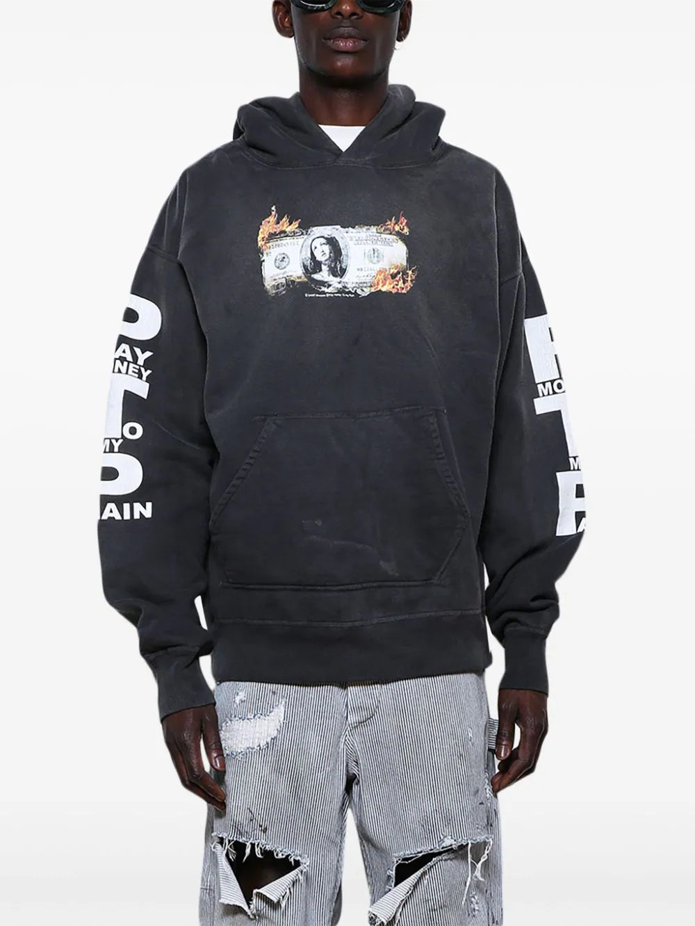 Money Drop-Shoulder Cotton Hoodie