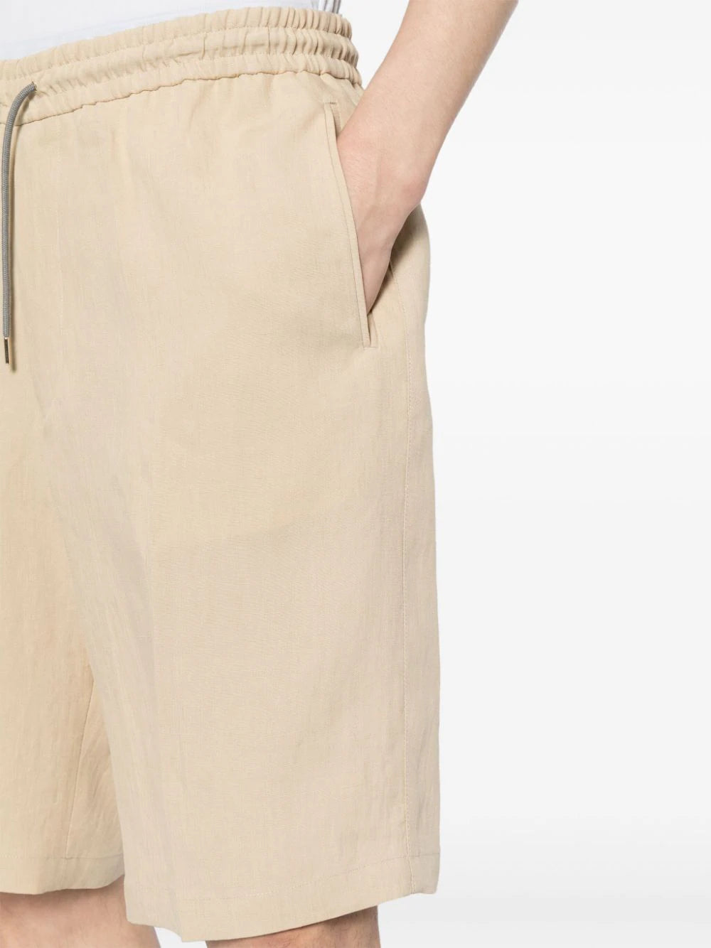 Drawstring-Waist Linen Shorts