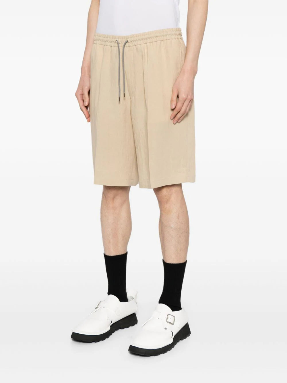 Drawstring-Waist Linen Shorts