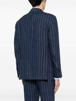 Stripe-Pattern Linen Blazer