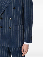 Stripe-Pattern Linen Blazer