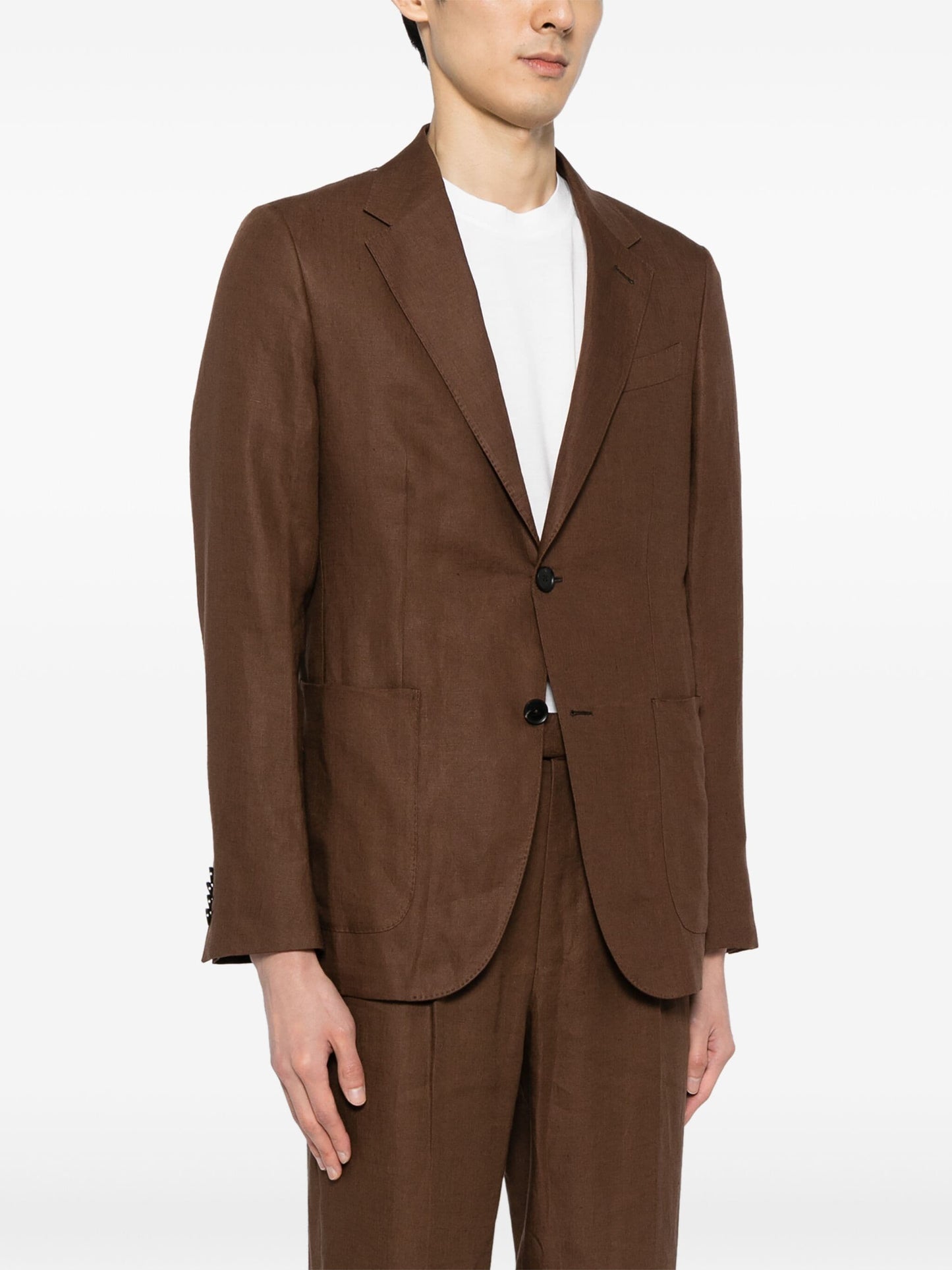 Notched-Lapel Linen Blazer