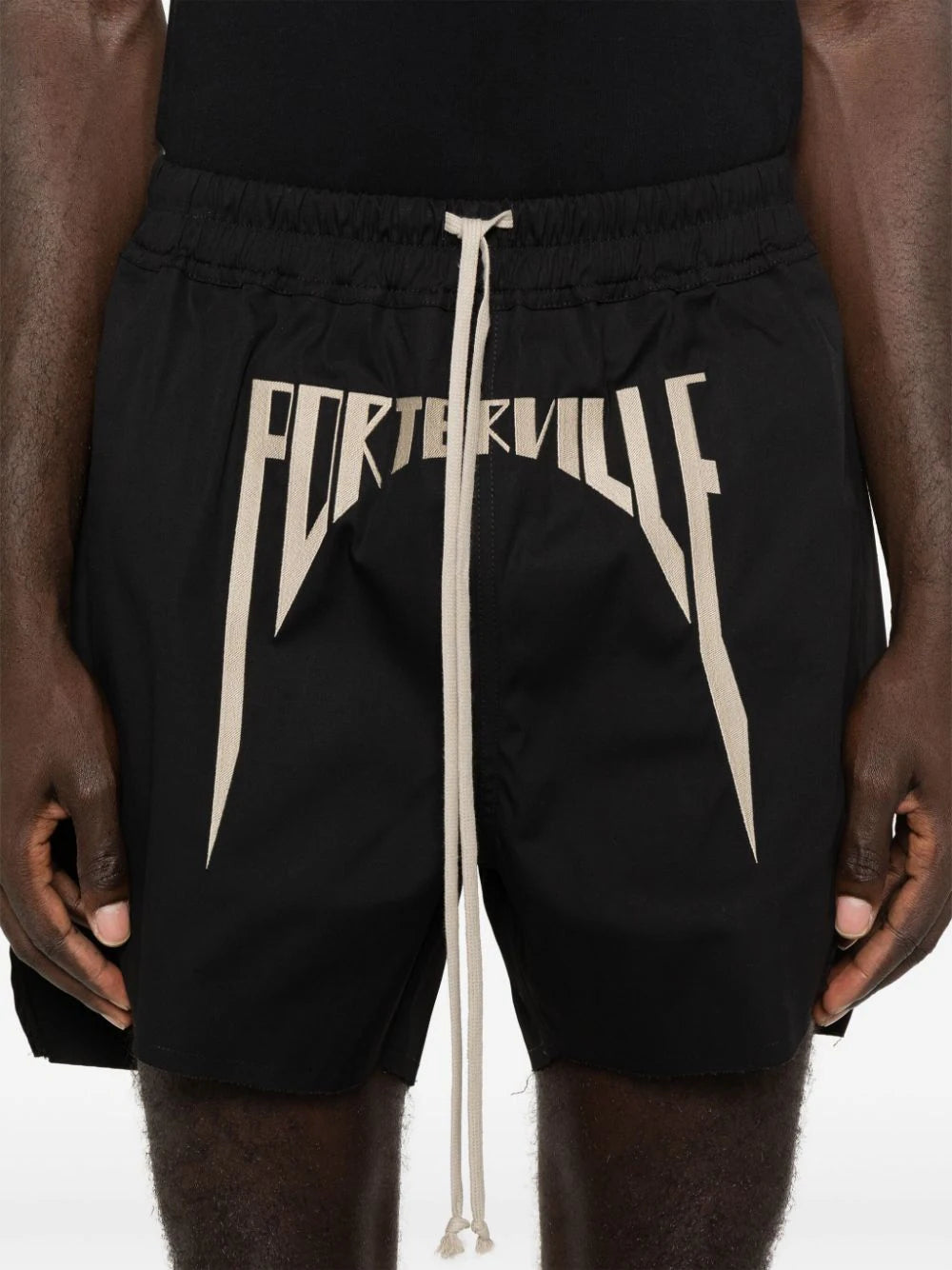 Motif-Embroidered Track Shorts