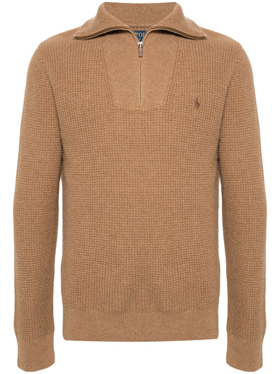 Waffle Knit Zip-Up Jumper