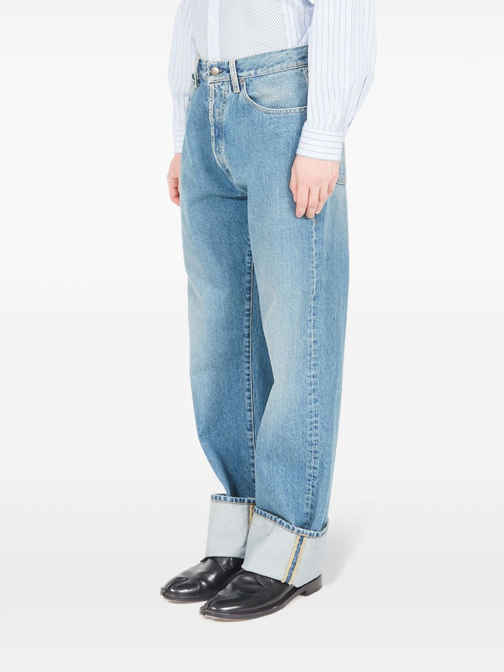 Turn-Up Straight-Leg Jeans