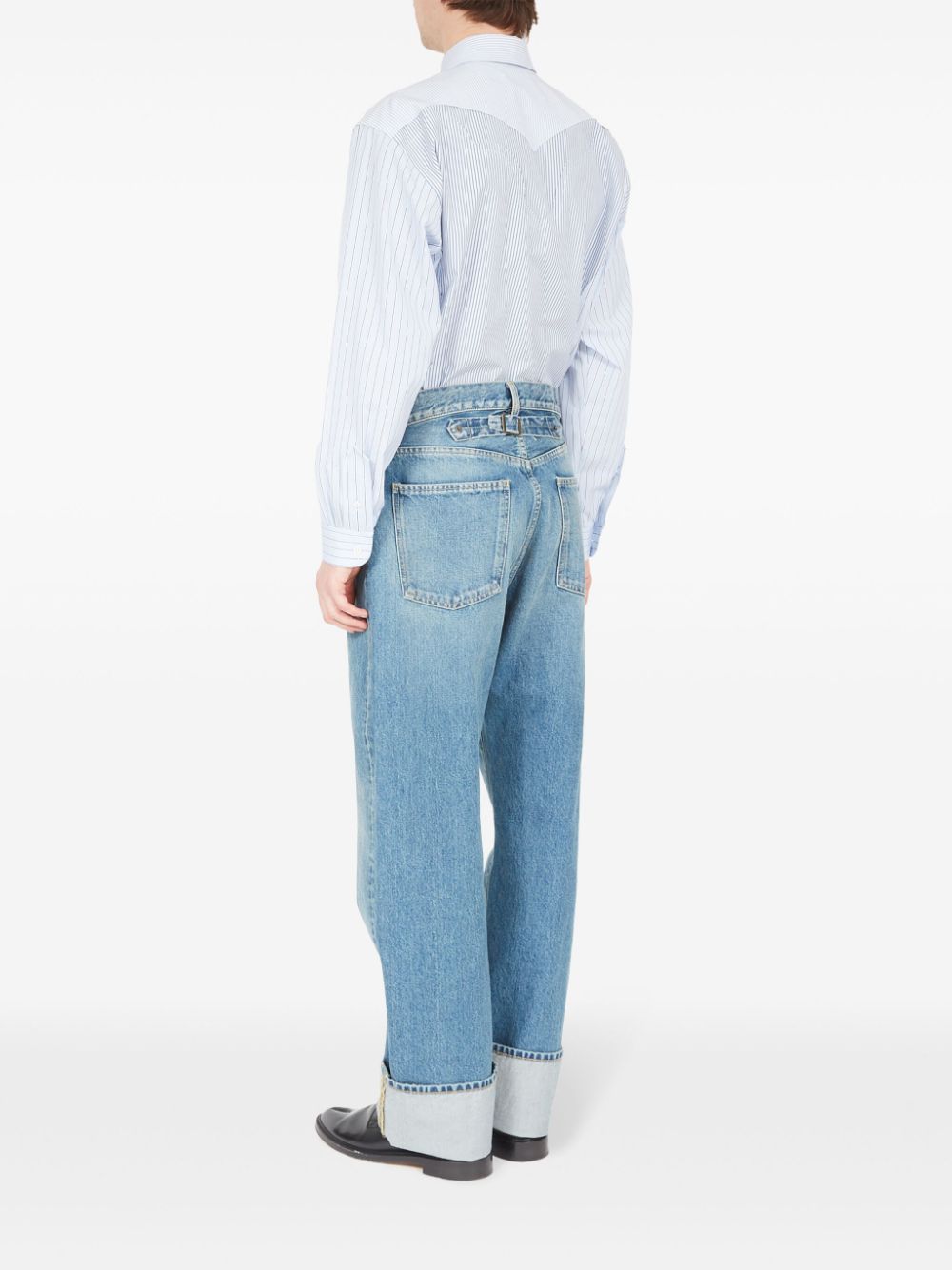 Turn-Up Straight-Leg Jeans