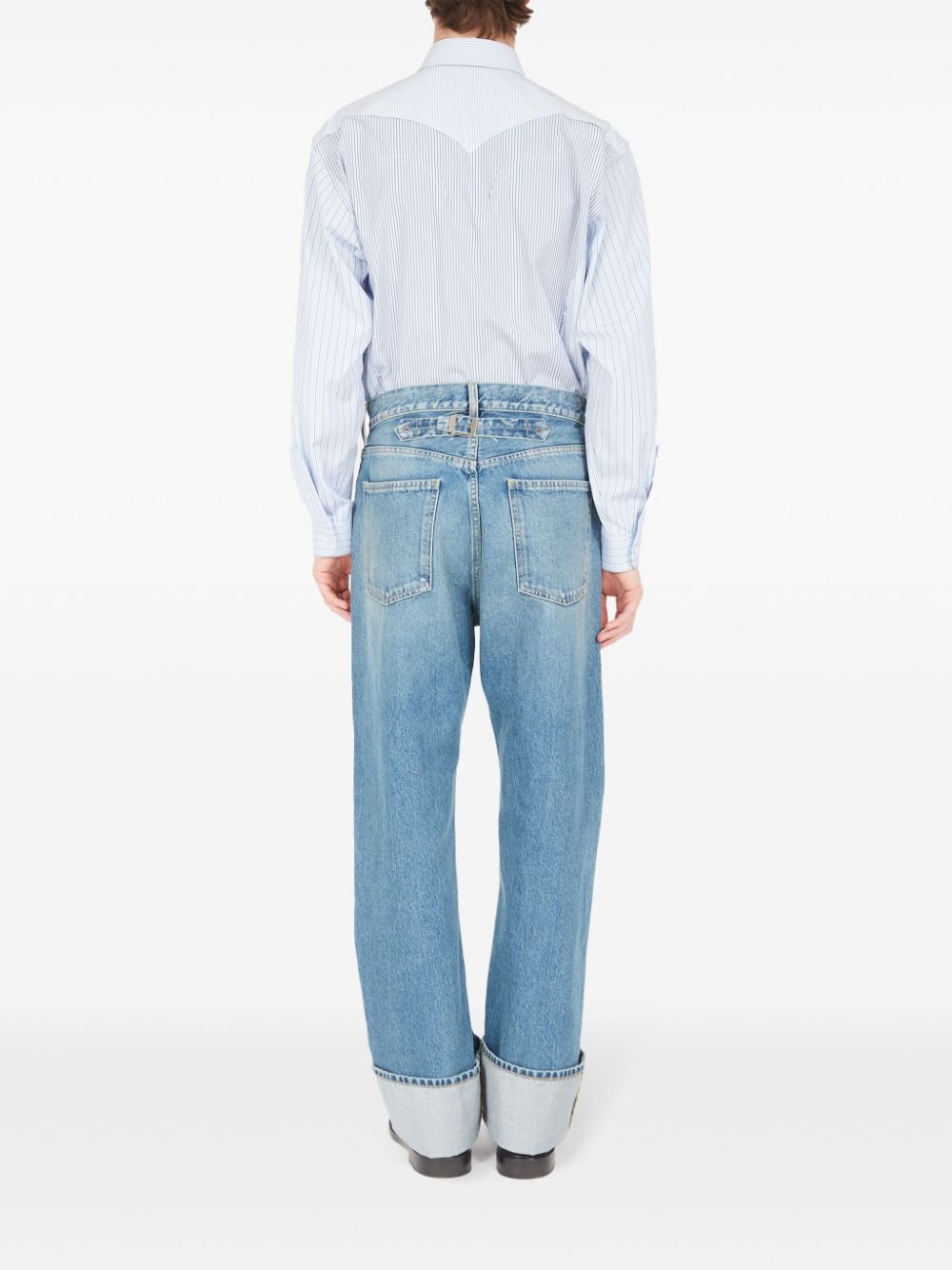 Turn-Up Straight-Leg Jeans