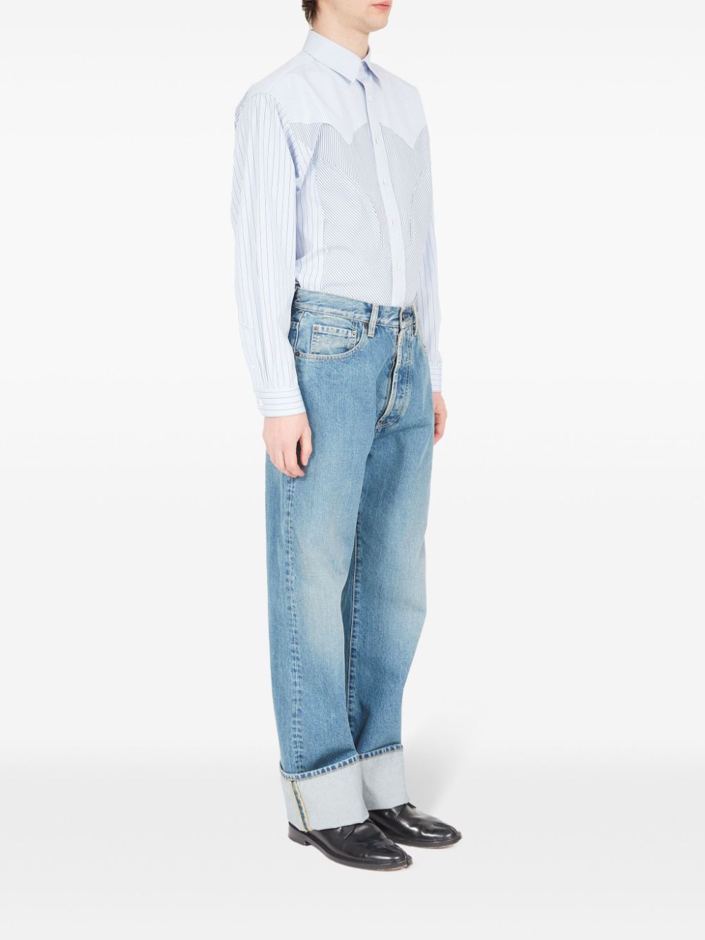 Turn-Up Straight-Leg Jeans