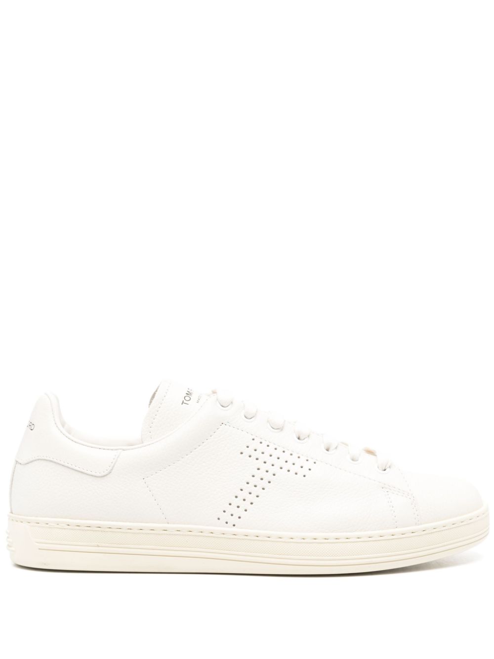 Perforated-Logo Leather Sneakers