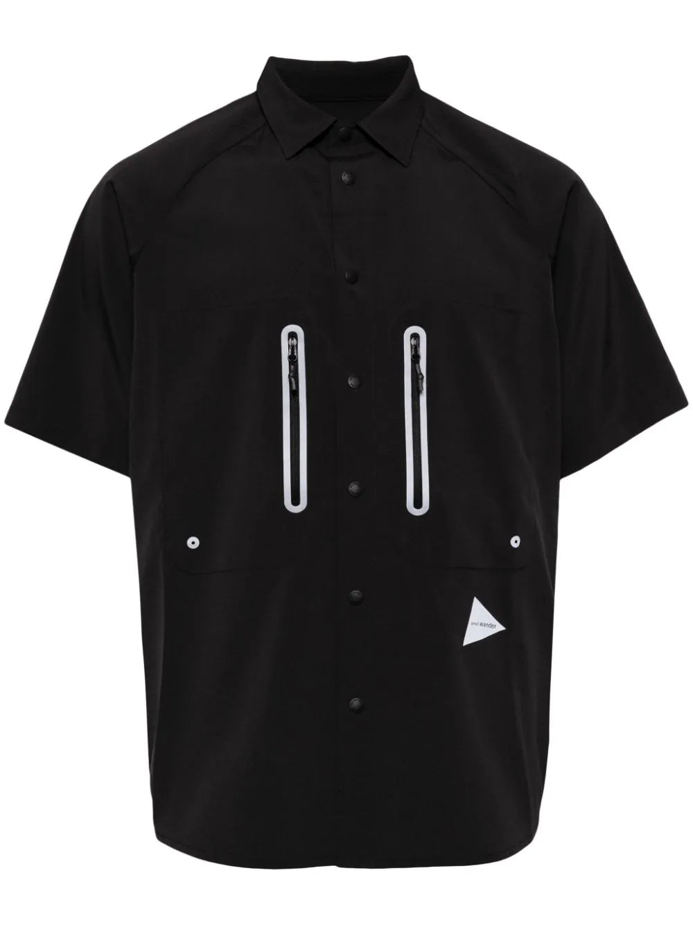 Logo-Print Panelled Shirt