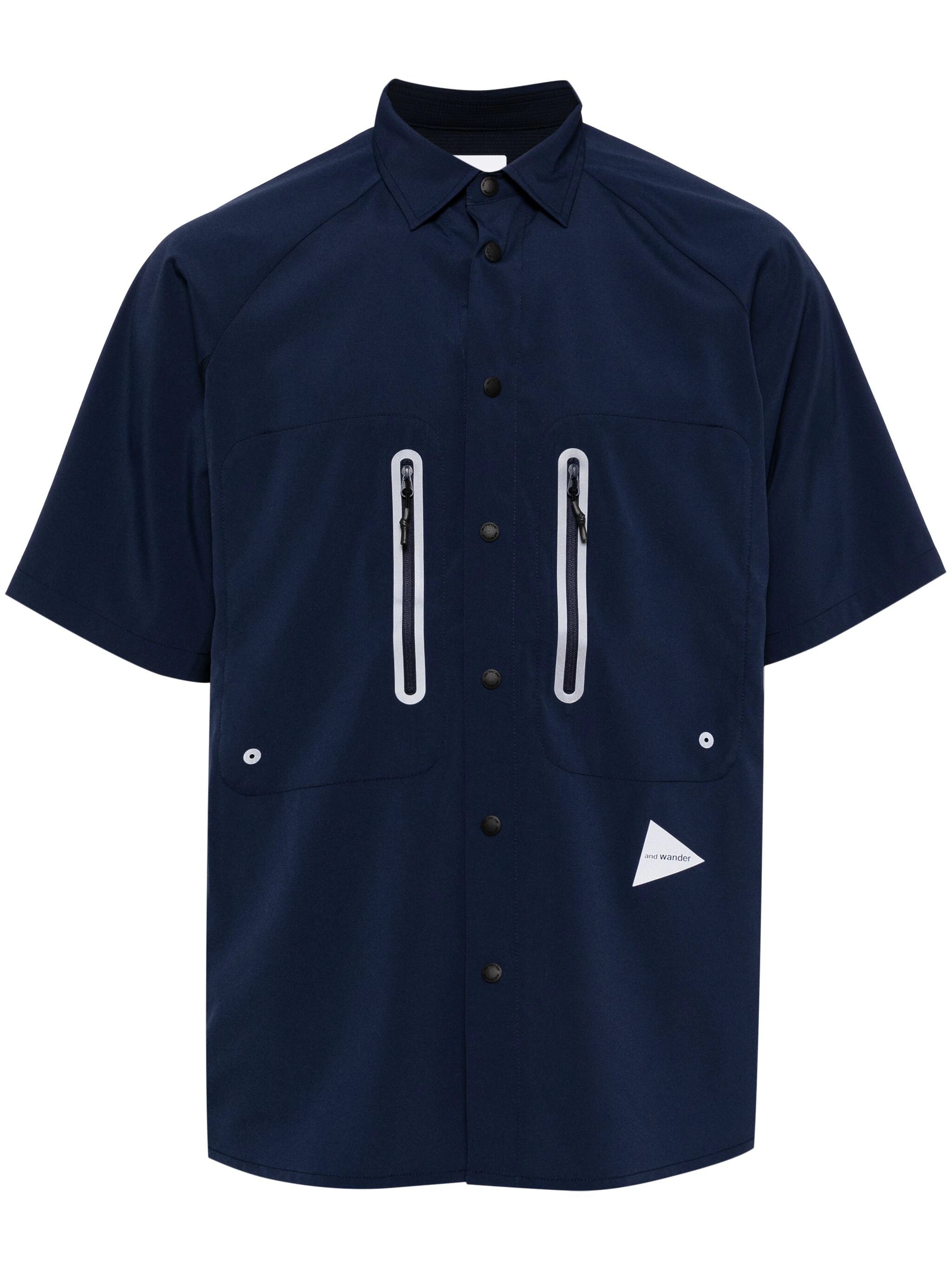 Logo-Print Panelled Shirt