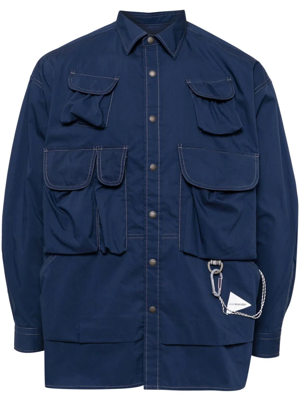 Carabiner-Detail Multi-Pocket Shirt