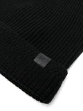 Logo-Patch Ribbed Beanie