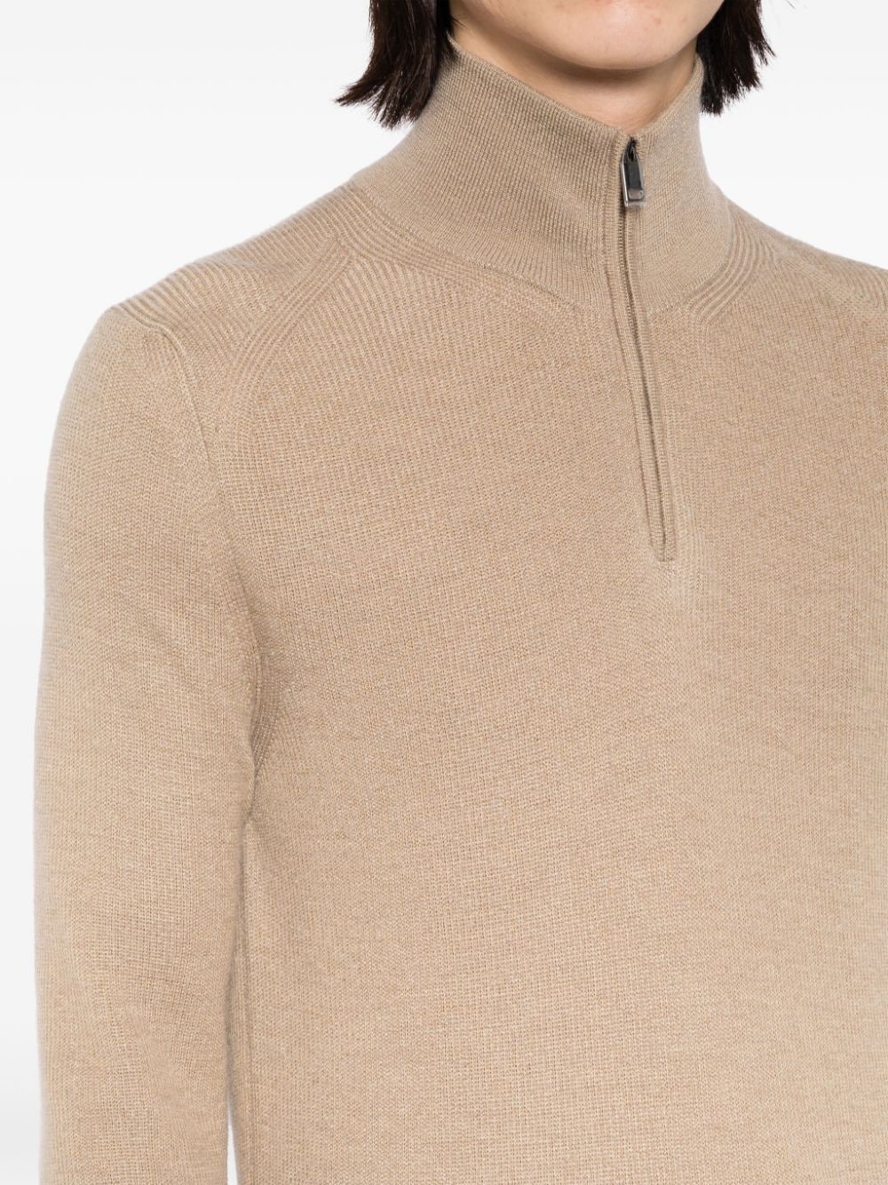 High Neck Zip-Up Jumper