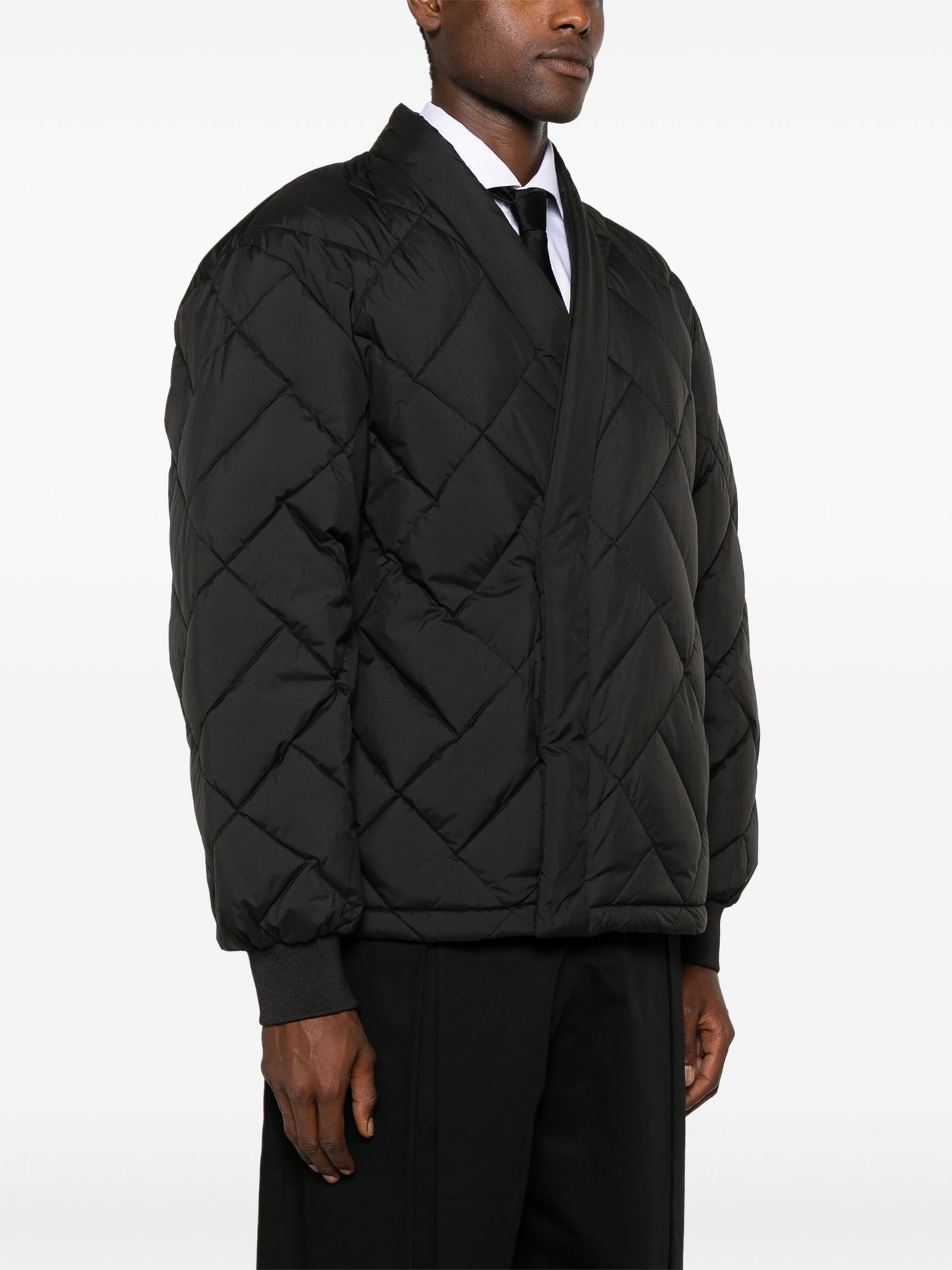 Wrap-Design Padded Jacket