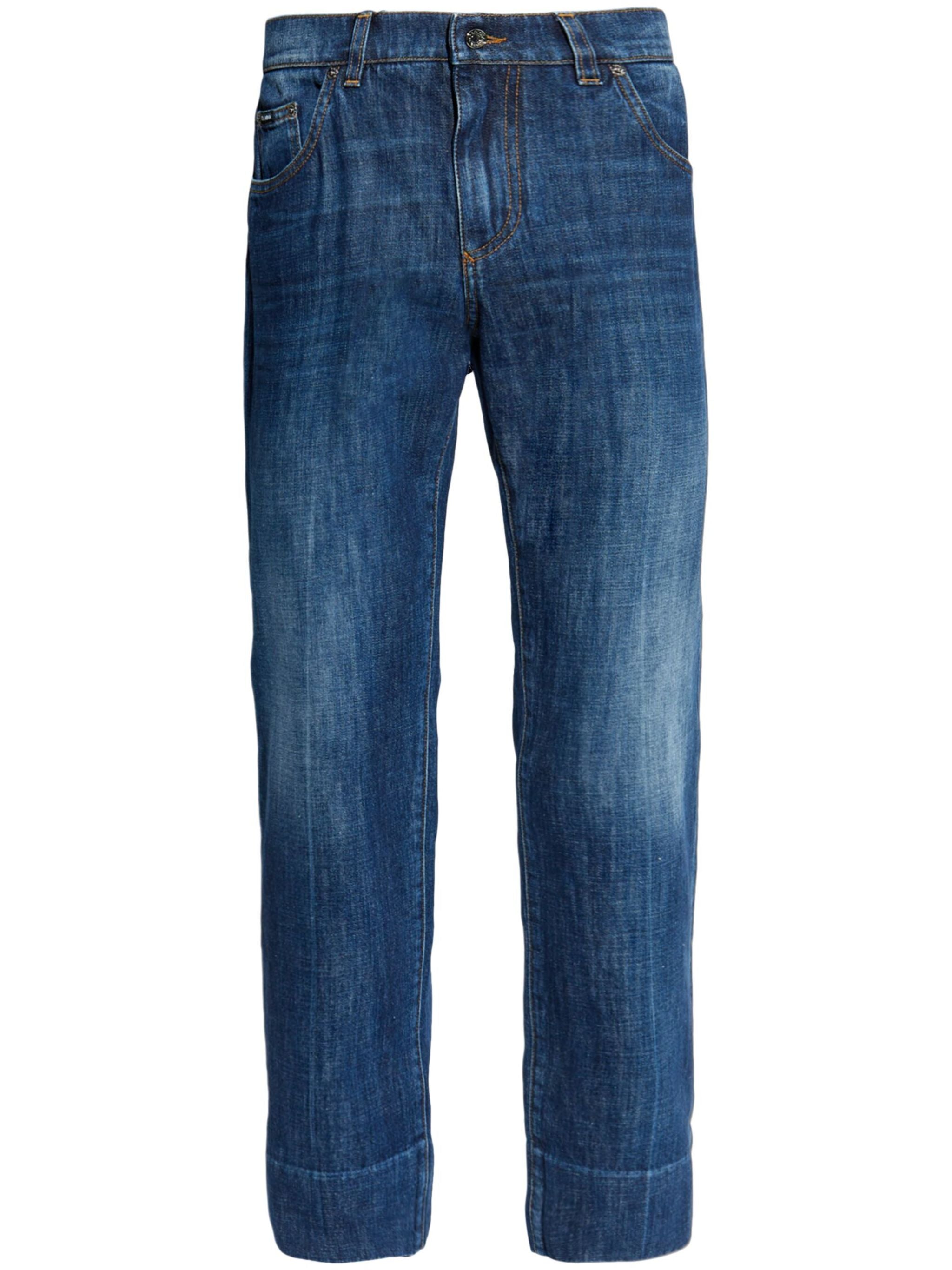 Logo-Plaque Straight-Leg Jeans