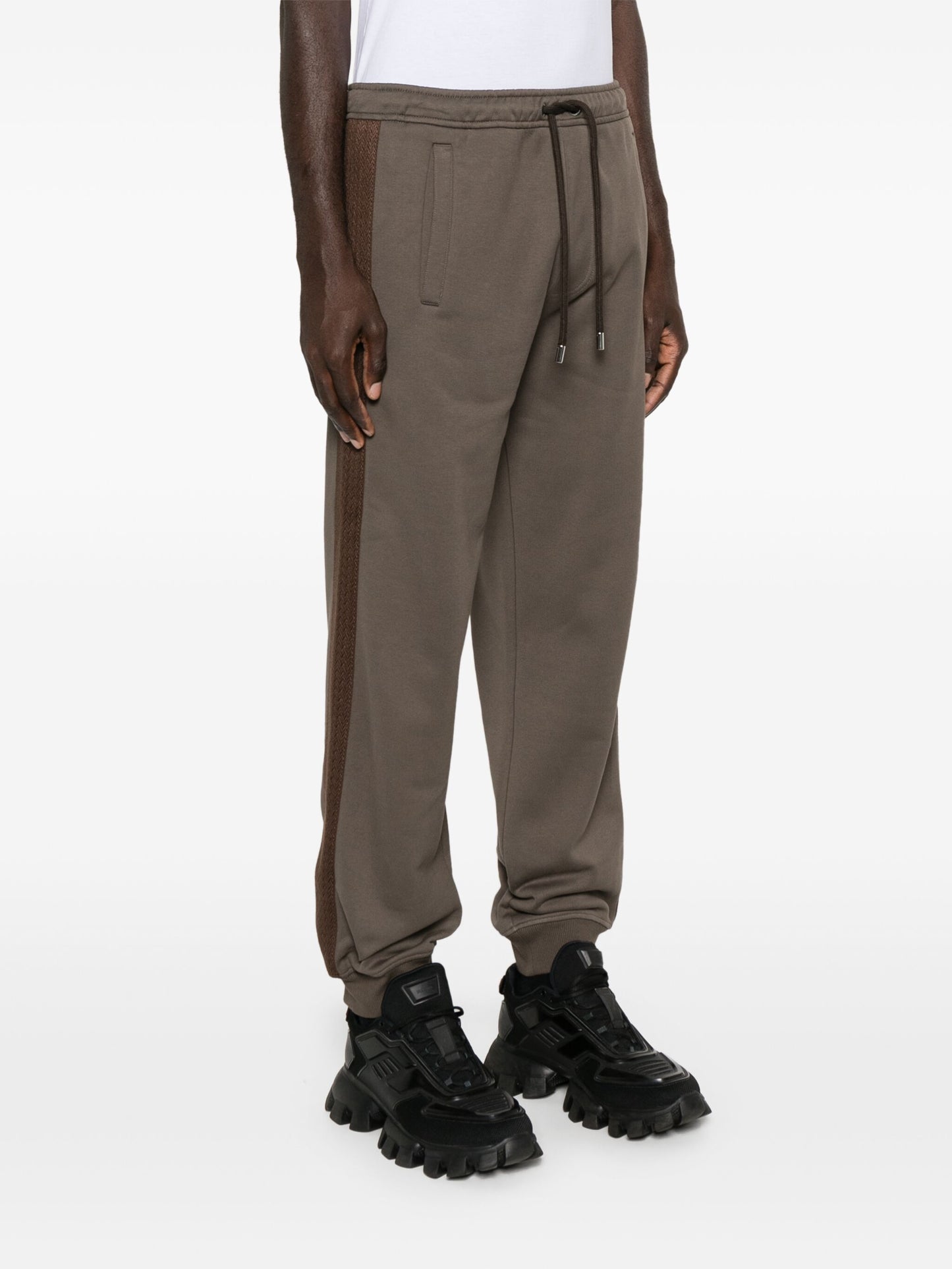 Chevron-Panel Drawstring Track Pants