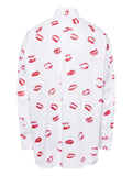 Lip Pattern Button Down Shirt