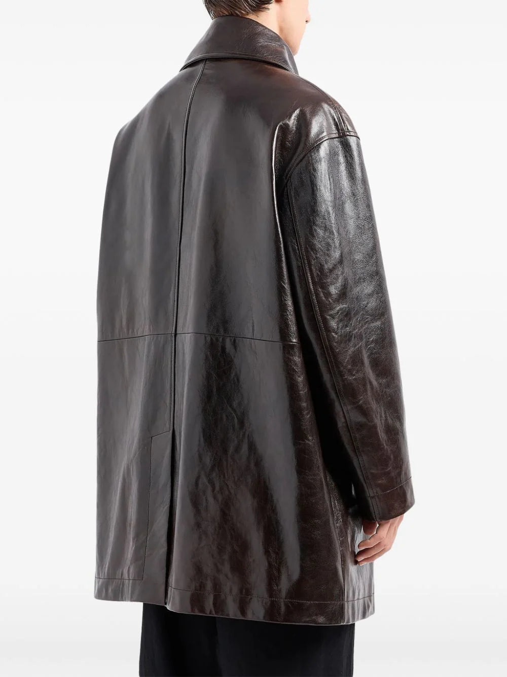 Leather Double Breasted Coat