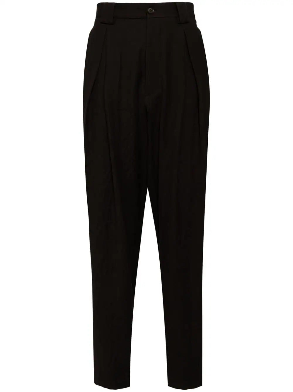 Single-Pleat Flannel Trousers