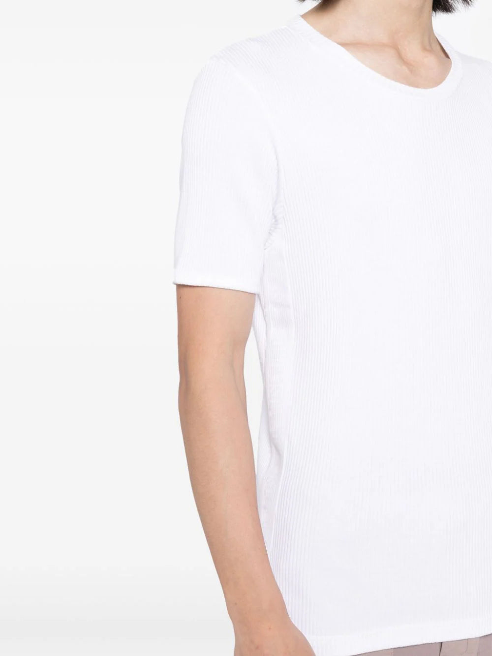 Logo-Tape Ribbed T-Shirt