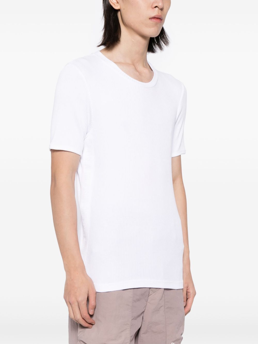 Logo-Tape Ribbed T-Shirt