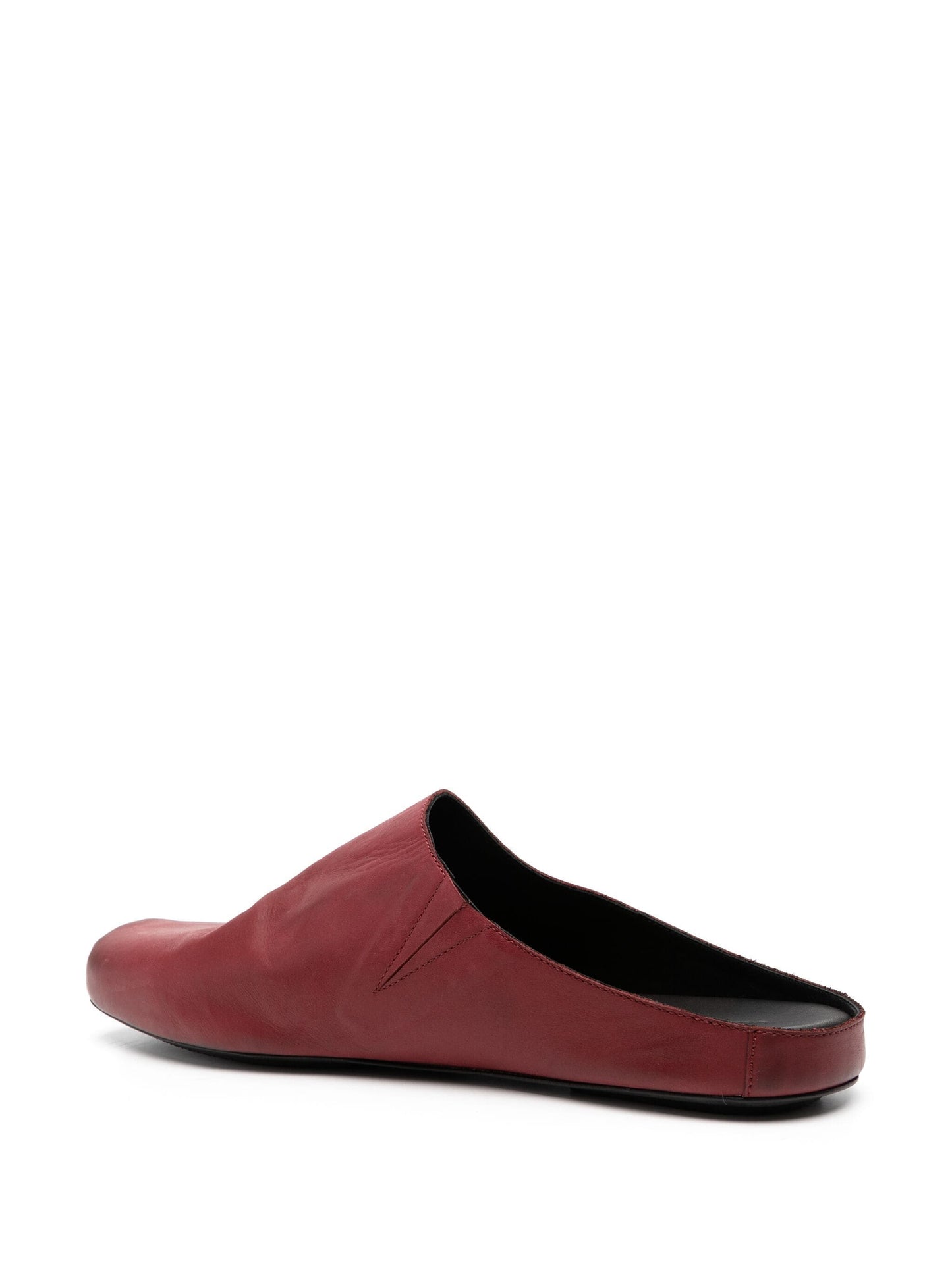 Square-Toe Leather Slippers