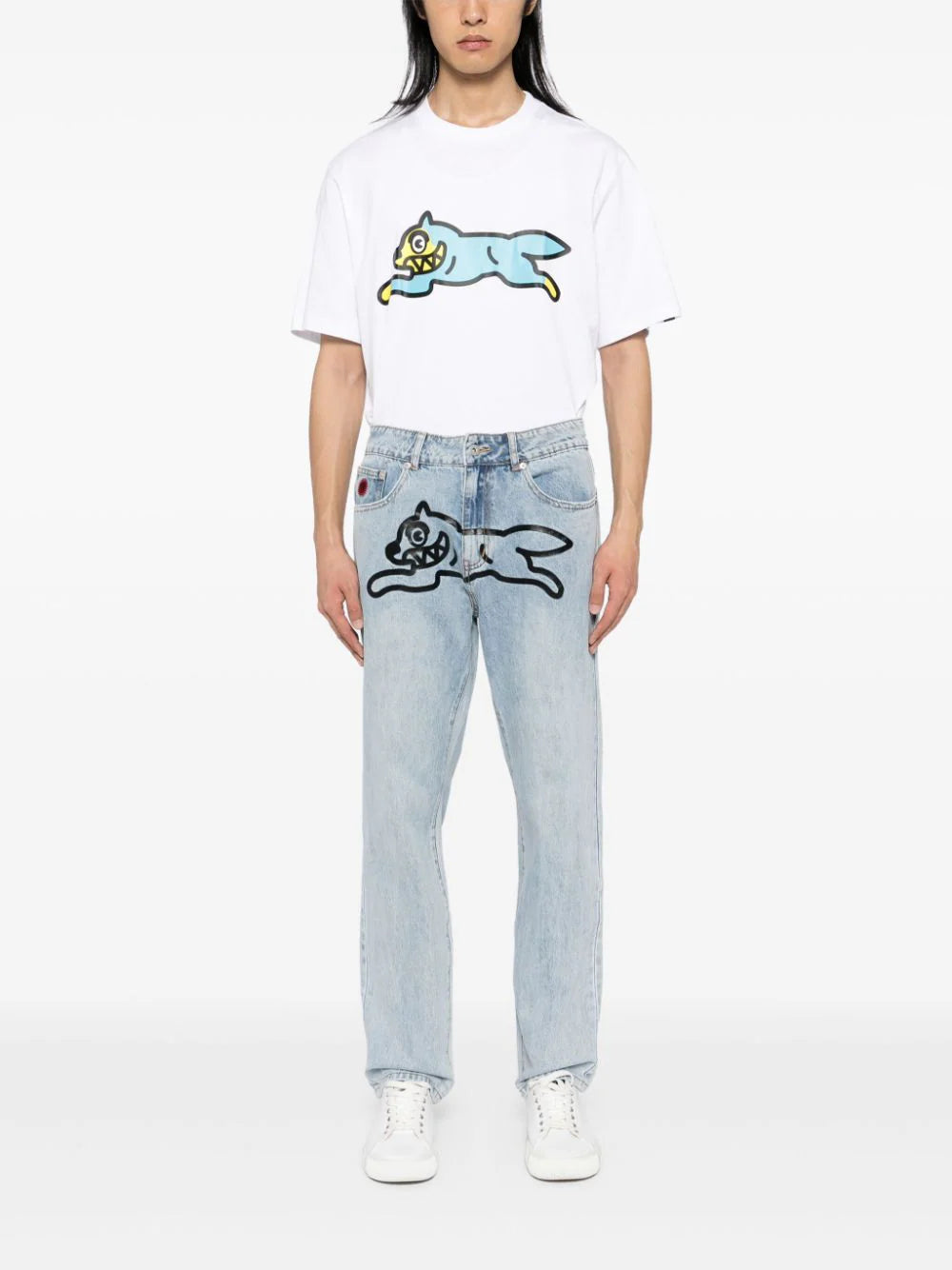 Graphic-Print Straight-Leg Jeans