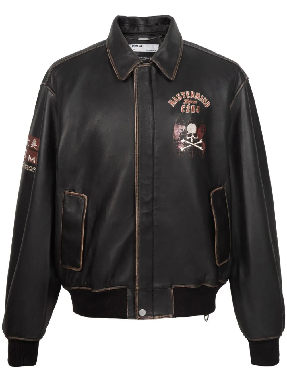 X C2h4 Leather Bomber Jacket