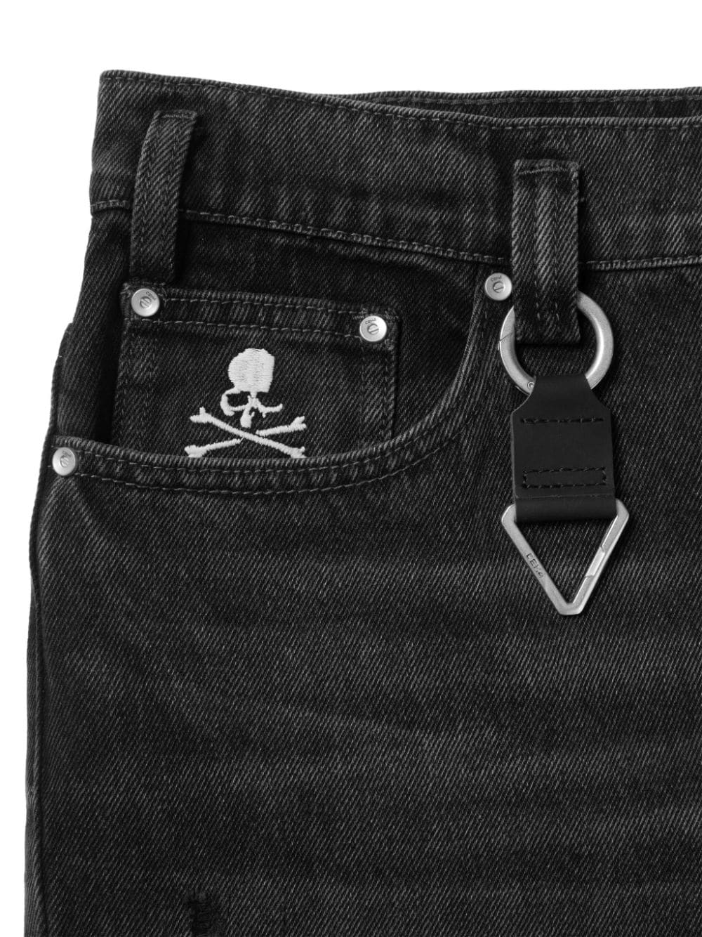 X C2h4 Skull-Embroidery Flared Jeans